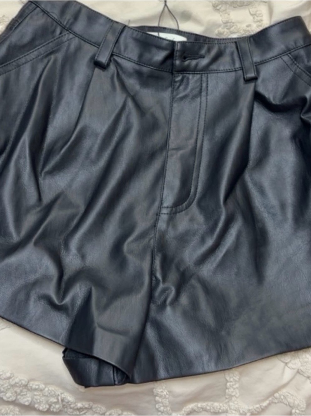 Black Leather Shorts mustard seed